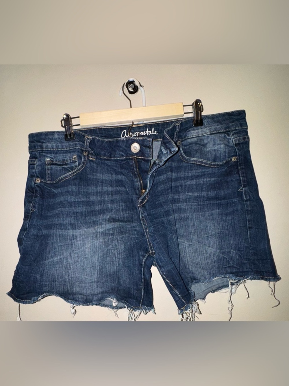 Aeropostale Women's Dark Blue Boyfriend Denim Shorts